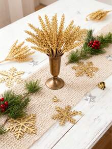 1/3/5/250PCS Artificial Small Golden Leaf Bouquet, Diy Flower Wreath Material, Wedding Decoration, Home Decoration, Valentine's Day Gift, New Year's Gift, Candy Box Packaging, Birthday Party Cake Decoration Material, Home Office Holiday Decoration, Dining Table Decoration, Farmhouse Christmas Center Piece Kitchen Dining Table Decoration, Autumn Home Decoration, Winter Decoration, Halloween Decoration, Christmas Decoration, Birthday Gift