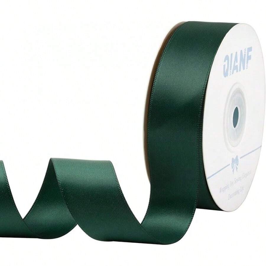 Cream Ribbon 1 Inch Double Face Satin Ribbon For Gift Wrapping Hair Bows Making Chair Sash Valentine's Day Wedding Birthday Party Invitation Decorations Floral Craft Sewing, 25 Yards - 593-Xanh đậm - Xem 1