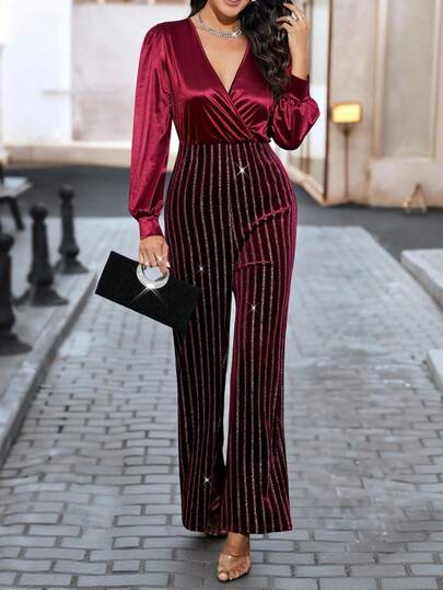 Autumn/Winter Party Sequin Elegant Jumpsuit, Christmas