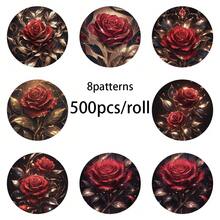 500pcs Versailles Rose Sticker With 8 Patterns, Will Not Leave Adhesive Residue For Decorating Laptops, Suitcases, And Guitars