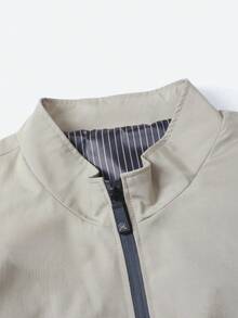 Alpha Camp 男士休闲商务风衣夹克，户外绅士简约风格，春秋季 - 卡其色 - 查看 3