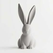 ORIZZONTE Modern Easter Decoration – Minimalist Bunny With Or Without Base – Spring Sculpture For Home, Table Or Desk – Festive Gift Idea – Available In 2 Variations – 100% Made In Italy, Shipping From Italy - Grey - View 5