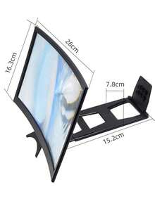 1pc ABS Plastic Screen Magnifier With Stand: New ABS Plastic Pull-Out HD Video Phone Screen Magnifier For 10-Inch, 12-Inch, Curved 12-Inch Desktop Slouchy Magnifying Glass Stand (Excellent For Night Use)