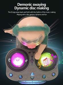 1 pieza Juguete electrónico de cerdo DJ con música y baile, juguete musical de pato DJ con luces LED y música, juguete musical de cerdito bailarín para niños (sin baterías incluidas)