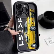 Funda de teléfono con dibujos animados JDM Sports Car Pattem para 17 16 15 14 13 12 11 Pro Plus Max , funda protectora trasera de parachoques suave - Blanco-YYDSF1239 - Ver 9