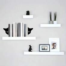 2pcs Cute Cat Bookend, Thickened Metal Desk Bookshelf With Peeping Cat Pattern, L-Shaped Book Stand For Stationery & Books