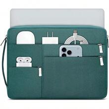 HYZUO 13.3-14 Pulgadas Funda Ordenador Portátil para MacBook Pro 14 M5-M1, MacBook Air 13, 13.8-13.5 Surface Laptop/Book, Bolsa Protectora para 13" HP    Asus , Azul Marino - Verde Oscuro - Ver 2