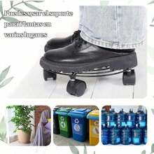 Paquete de 2 Soporte para Plantas con Ruedas, 9.8 Pulgadas Soporte Rodante para Macetas, Resistente Soporte de Metal, Base de Rodillo para Macetas Interiores y Exteriores (Sin Función de Freno) - Negro - Ver 2