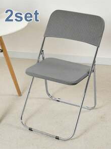 2Pcs/Set Polar Fleece Folding Chair Covers Elastic Dining Chair Slipcovers Chairs Seat With Backrest Cover Protector Wedding - Multicolor - View 23