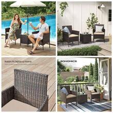 Conjunto de Muebles de Jardn, de Patio Ratn, de Mimbre de PE, para el Patio, Negro y Topo MGGF003B01 - Marrón + Topo - Ver 1