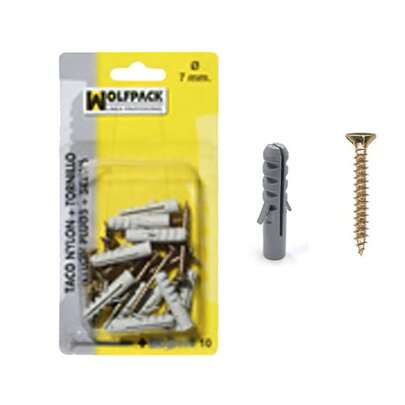 LINHA PROFISSIONAL WOLFPACK Âncora de Nylon + Parafuso de Fixação