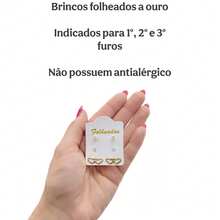 Kit 3 Pairs Of Small Gold Plated Earrings For First, Second And Third Holes, Various Models, Rhinestone Stones - 型號02 - 查看 2