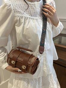 1 pièce Mini sac à main rétro en forme de baril pour femmes, convient pour un usage quotidien