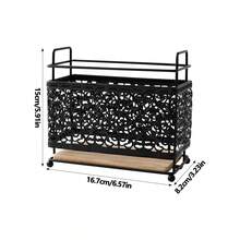 1 buc Suport pentru ustensile de bucătărie cu design clasic din metal gol, Suport dreptunghiular pentru tacâmuri din dantelă neagră - Pentru linguri, furculițe, bețișoare, teluri, capsule de cafea, articole de papetărie etc., Coș de depozitare decorativ pentru birou, ideal pentru organizarea casei, Depozitare decorativă, Cutii de depozitare și borcane, Coș de depozitare pentru decor de birou, Depozitare de Crăciun, Halloween, Ramadan