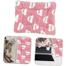 Cama para Mascotas Gruesa Doble Cara Caliente y Cojn para Perros y Gatos para Invierno Alfombrilla Engrosada para Descansar - Rosa - Ver 4