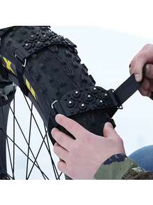 Two Self-Adhesive Hook-And-Loop Anti-Slip Pads, Suitable For Various Scenarios Such As Outdoor Sports, Rock Climbing, Snow, Ice, And Mountain Climbing. Bicycle Tire Grip Pads, Essential For Winter, Ice Climbing Equipment, Outdoor Sports Safety, Hook-And-Loop Fasteners, Essential For Winter Sports, Enhanced Grip Surface, Weather-Resistant Pads, Outdoor Adventurers, Winter Sports Enthusiasts, Snow Climbing