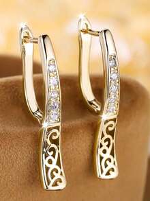 1 Pair Classic Cubic Zirconia Teardrop Earrings, Suitable For Women, Can Be Worn For Weddings, Engagements, Valentine's Day And Other Occasions, An Ideal Gift Choice - 2# - View 12