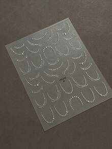 1件金银箔链条5D美甲贴纸，压纹法式曲线优雅金属自粘美甲贴花 - 彩色 - 查看 7