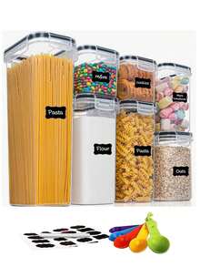 Contenedores Para Cocina Con Tapa Hermética Set De 7 - Transparente - Ver 3