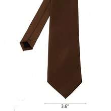 New Hot ! Solid Color Plain Classic Necktie Men's Tie,ZXCFTE - 55-棕色 - 查看 3