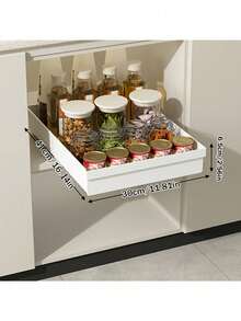 Vassoio estraibile senza foratura - Ripiano scorrevole resistente, organizer salvaspazio per armadi, bagno, sotto il lavello, armadio - Compatibile con ante e cassetti dei mobili, design compatto, costruzione durevole, essenziale per gli abitanti di appartamenti