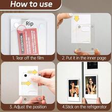 1 Confezione di Cornici Magnetiche Mini Acriliche 2x3, Cornici Portafoto per Frigorifero Compatibili con Pellicola Mini Fujifilm, Orizzontali e Verticali, per Casa e Armadietto