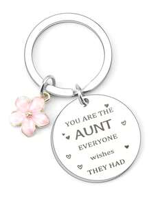 Niece/Nephew's Mother's Day Gift For Aunt; Funny Keychain; Aunt's Favorite Aunt; Valentine's Day, Christmas, Aunt's Birthday Gift; Niece/Nephew's Birthday Slogan Casual Leisure Party Cute Elegant Stainless Steel Christmas