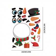 6 Stücke Weihnachts-Aufkleber mit Weihnachtsmann, Rentier, Schneemann, Pinguin Aufkleber für DIY, Partydekoration, Geschenkverpackung, Geburtstagsgeschenke