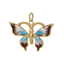 1pc Multi-Color Eye & Butterfly Palm Copper Pendant, & Unique, Handmade DIY Necklace, Bracelet, Keychain Jewelry Pendant, Suitable For Christmas Wear & Gift - Multicolor - View 13