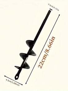 1 件装快速种植重型螺旋钻头，花园螺旋钻和球茎种植工具，金属园艺工具 - 适用于盆栽植物和伞孔，单件包装，3/8 英寸六角圆柄，手动 - 彩色 - 查看 4