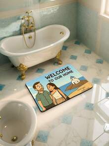 1pc Customized Christmas Text Decor Soft Faux Wool Rug, White Base, Comfortable, Easy To Fold And Store, Washable, Suitable For Room, Living Room Decoration, A Wonderful Christmas Gift