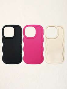 3 件多巴胺波浪纹手机壳，适用于 和 Galaxy 16、16 Pro Max、16 Pro、16 Plus，白色、黑色、粉色 - 彩色 - 查看 40