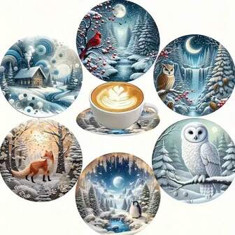 6 Stücke/Set Weihnachts-Themen Holz Untersetzer - waschbar, hitzebeständig, rutschfest, geeignet für Heim- und Bürodekoration, perfekt für Weihnachtspartys, 1 Set mit 6 Stücke, 300 Sets mit insgesamt 1800 Stücke