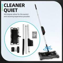 10Kpa Swivel Sweeper Cordless Vacuum Lightweight 360 Swivel Rechargeable Quad 4000 RPM 45"Rechargeable Floor And Carpet Sweeper Vacuum Cleaner Cordless  Floor Sweeper 600mAh - Dark Grey - View 5