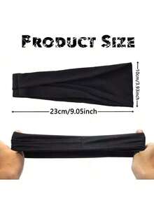 1条日式黑色弹力发带，适合跑步、运动、徒步、休闲佩戴，男士配饰，足球发饰，棒球配饰，男士头带