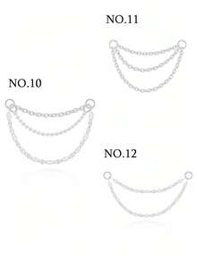 1Pc Chain Tassel Accessories 925 Sterling Silver Earring For Women Classic Minimalist Jewelry Gift For Her Christmas Gift Fine Jewelry - Multicolor - View 2