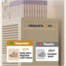 7Tier Shoe Rack Cabinet With Flip Doors Wooden Dustproof Shoe Storage Organizer 60*32*106cm SpaceSaving Entryway And Hallway Shoe Cabinet Milk White