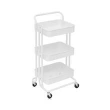 Multipurpose Organizer Cart With 3 Shelves – Practicality And Style For Kitchen, Beauty Salon, Clinic - Blanco - Ver 6