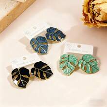 Enamel Leaf Earrings For Women Stainless Steel Statement Jewelry Chic & Sweet Style For Every Occasion