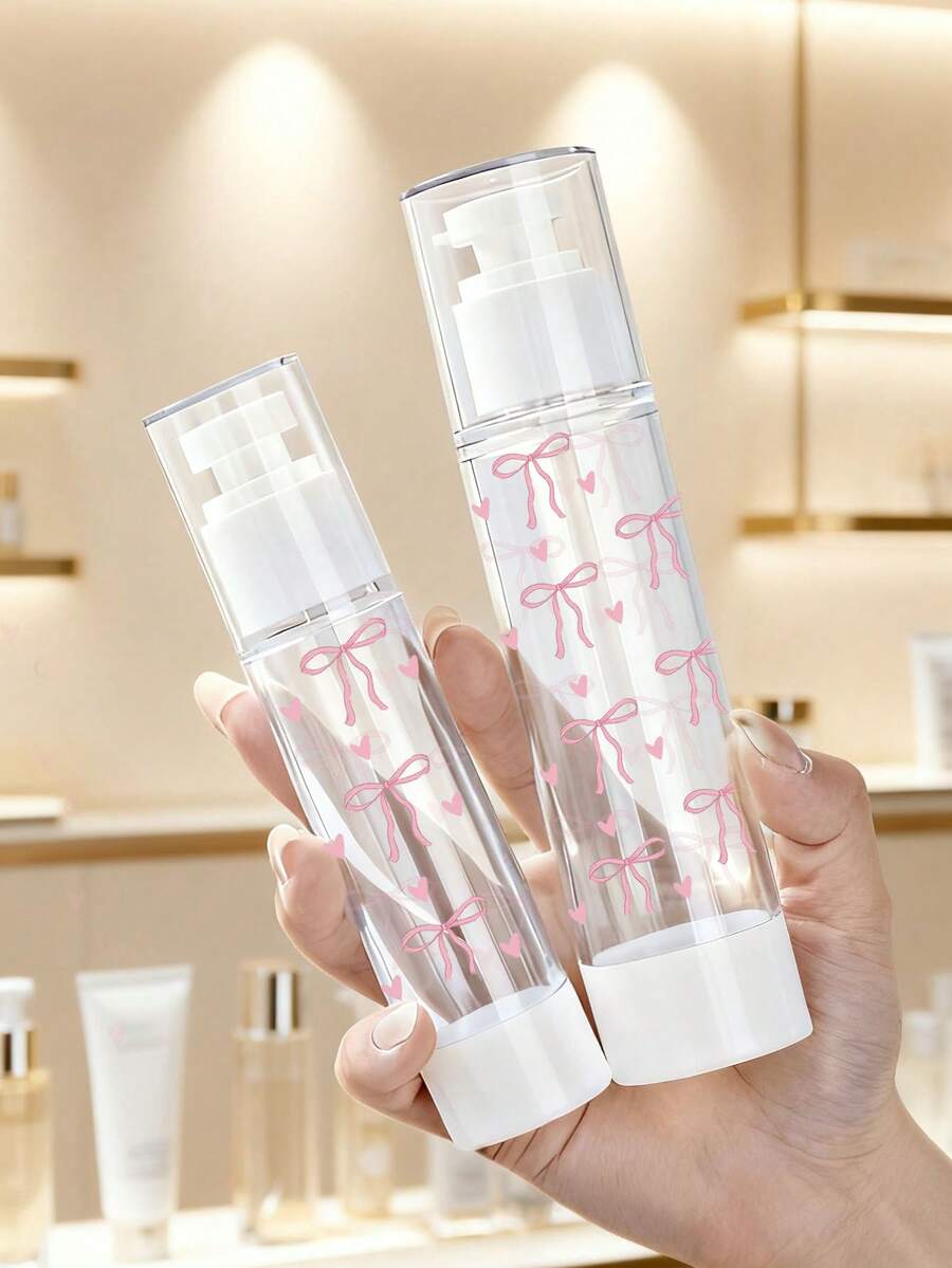 30/50/100ml Butterfly Pattern Transparent Plastic Refillable Travel Bottles, Suitable For Lotions, Creams, Shampoos, Toners Etc., Made Of Durable Quality Plastic, Reliable For Travel Or Home Use - Multicolor - View 1