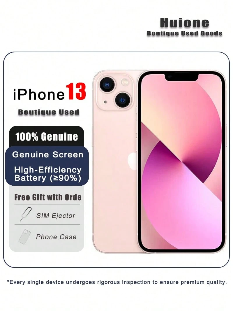 二手 Apple iPhone 13 粉色 优质二手 Apple iPhone - 游戏就绪，双 SIM 卡 4G，95% 新，原装屏幕和高效电池（≥90%）