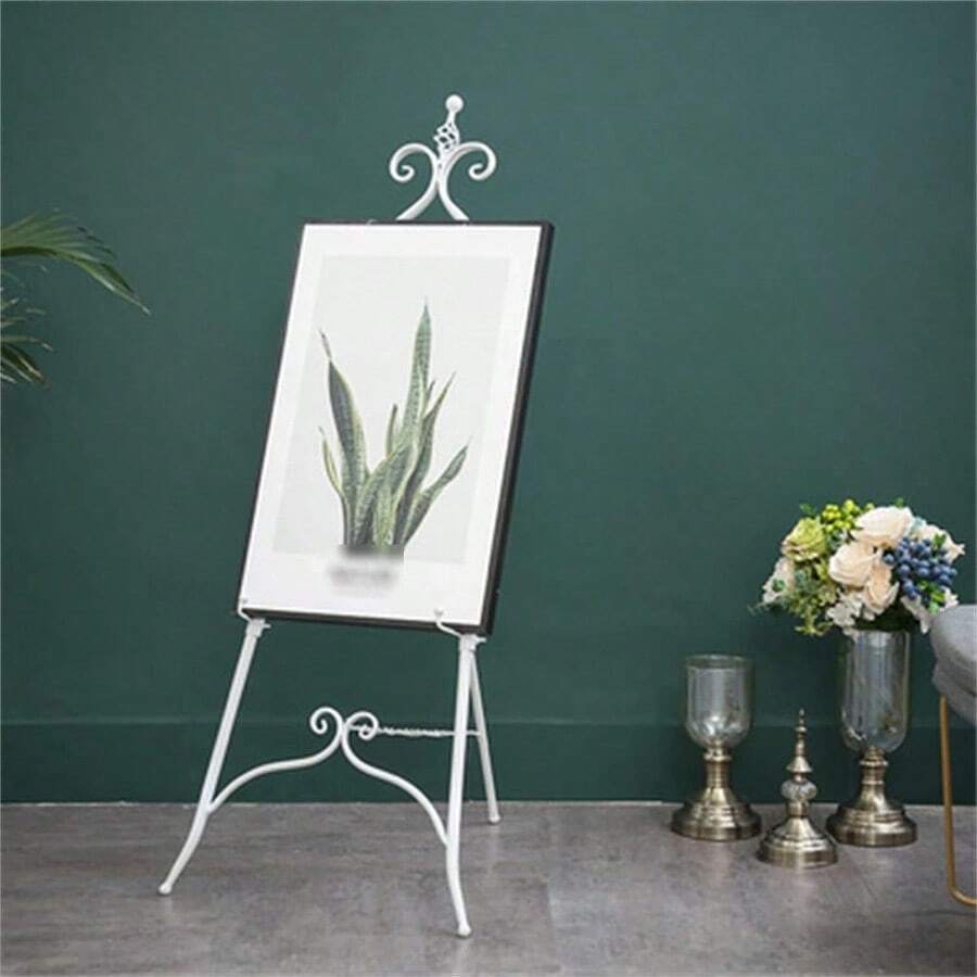 Display Easel Metal Folding Artist Easel for Painting Sketching Portable and Adjustable Stand White 61CM - Blanco - Ver 1