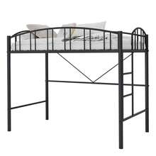 Meiyiu Loft Bed Twin Size With Ladder And High-Arched Guardrail, Sturdy Metal Slats, Space-Saving Design, Modern Decor Style, Easy Assembly, No Box Spring Needed, Sa-Fe For Kids/Adults - màu đen - Xem 8