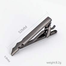 Fashion Personalized Silver Black Metal Blank Design Tie Clip For Men's Tie