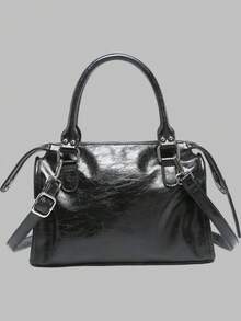 DareSee 1 chiếc túi xách nữ phong cách punk biker cổ điển Y2K với khóa đinh tán trang trí, nhiều ngăn, chất liệu giả da lộn và giả da sần, thích hợp cho dạo phố, hẹn hò, dự tiệc, phong cách Y2K, thời trang thập niên 2000, túi Gothic Punk cho nữ, lễ hội âm nhạc Y2K, quà tặng mùa thu đông cho học sinh. - màu đen - Xem 6