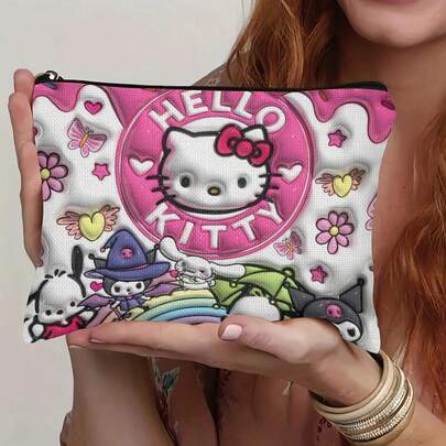 Sanrio 1 Piece Hello Kitty Item Carrying Bag, Laundry Bag, Cute Large Capacity Cartoon Bag, Travel Toilet Organizer, Small Hello Kitty Accessories, Party Gift Bags (Some Parts May Be Casual), Sanrio Hello Kitty Item Carrying Bag