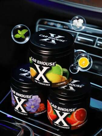 车载小黑罐汽车香薰车载小罐固体香薰汽车空气清新剂香氛车内持久淡香除臭高档车内家用厨房卫生间多用途密闭空间清新空气不占空间多种香氛口味可选Fresh FruIt古龙水空气清新剂持久留香大容量罐装
