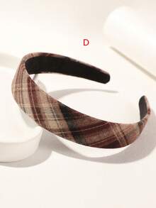 1pc Retro Multi-Color Plaid Women Wide Headband, Versatile For Daily Wear, Commute, Date, Dinner, Hair Accessory, Hair Band Hair Hoop ,Hairband For Women Head Accessories Beauty Home Hair Accessories - Multicolor - View 6