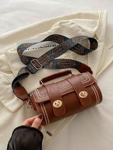 1 pièce Mini sac à main rétro en forme de baril pour femmes, convient pour un usage quotidien