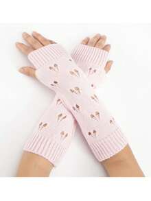 1 pieza Mangas de brazo cálidas y de felpa hechas de lana y tejidas para un excelente calor. El diseño de media longitud sin dedos es perfecto para el uso diario y el esquí en otoño e invierno, y puede ser usado tanto por hombres como por mujeres. Un gran regalo para amigos